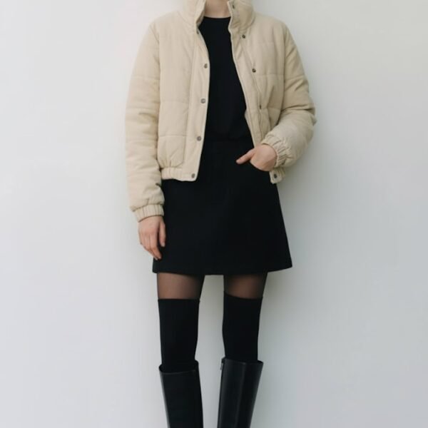 جاكيت بيج كريمي ماركة Boohoo